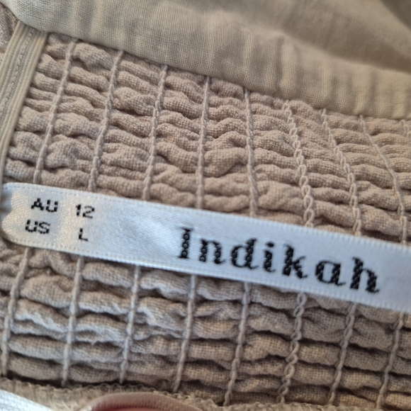 Indikah Cream Off-Shoulder Ruffled Midi Sundress Sizr 12 - Picture 12 of 16